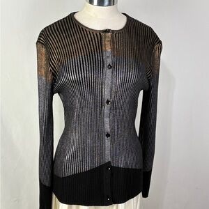 Striped Black and Gray Women's Sweater